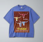 Oversized Snow Washed Cotton Tee - Texas Travel Print