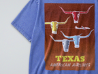 Oversized Snow Washed Cotton Tee - Texas Travel Print