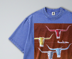 Oversized Snow Washed Cotton Tee - Texas Travel Print