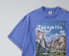 Oversized Snow Washed Cotton Tee - Yosemite National Park Print