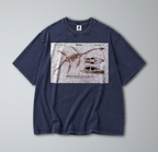Oversized Snow Washed Cotton Tee - Plesiosaur Skeleton Fossil