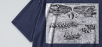 Oversized Snow Washed Cotton Tee - Mosasaurus Skull Fossil Print