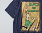 Oversized Snow Washed Cotton Tee - Votes for women Print