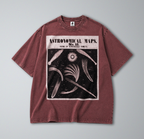 Oversized Snow Washed Cotton Tee - Map of Outer Space Comets Print