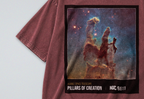 Oversized Snow Washed Cotton Tee - Outer Space Nebula Print