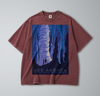 Oversized Snow Washed Cotton Tee - Carlsbad Caverns National Park Print