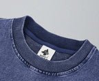Oversized Snow Washed Cotton Sweatshirt - Alice in Wonderland Print